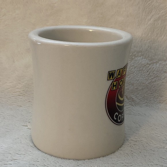 Waffle House Coffee Restaurant Ware Coffee Mug Thick White Swirl Pattern Tuxton - Picture 3 of 7